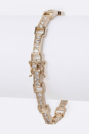 Cubic Zirconia Hinges Tennis Bracelet