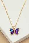 E138- 17522 Aurora Boreali butterfly  necklace