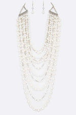 Million Layered Pearl Strands Necklace Set