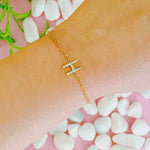 Dainty Sparkle Initial Bracelet