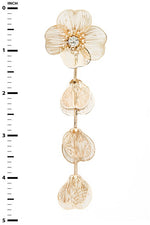 Filigree Flower Long Drop Earrings