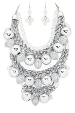 Mix Beads Statement Necklace Set