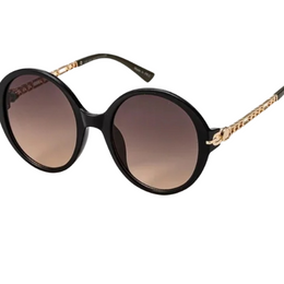Nadine Noir Round Luxe Sunnies