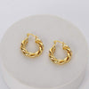 Twisted Hoop Earrings 14K Gold Plated Dainty Lightweight Hypoallergenic Chunky Hoops Earrings for Women