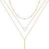 Gold Layered Necklaces for Women - 14K Gold Plated Handmade Multilayer Bar Pearls Coin Disc Moon Butterfly Medallion Adjustable Dainty Layered Choker Necklaces for Women Jewelry