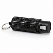 Black Rhinestone Pepper Spray Keychain | Stylish Personal Safety Spray