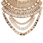 Mix Chain Statement Bib Necklace Set