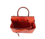 Taryn Ostrich Print Satchel Set