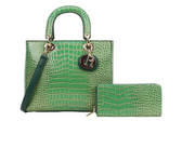 Gianna – Croc Embossed Satchel & Wallet Set