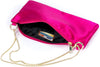 Women Satin Evening Handbag Wedding Prom Clutch Purse Formal Cocktail Party Clutches Shoulder Bag with 2 Bag Chains