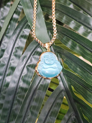 Ice Blue Buddha Necklace