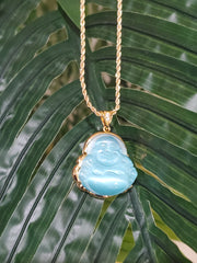 Ice Blue Buddha Necklace