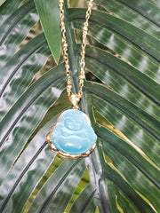 Ice Blue Buddha Necklace