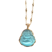 Ice Blue Buddha Necklace