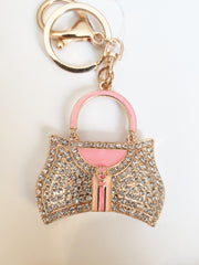 Pink Crystal Purse Charm