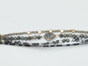 Black & Gray Snakeskin Layered Bracelet
