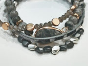 Black & Gray Snakeskin Layered Bracelet