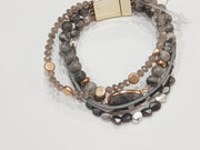 Black & Gray Snakeskin Layered Bracelet