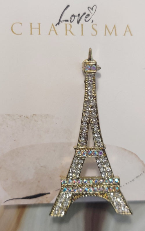 Rhinestone Eiffel Tower Pin