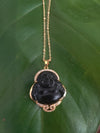Black Rhinestone Buddha Necklace