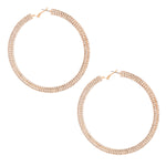 Gold Stacked Pave Hoops