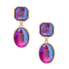 Clip On Purple Medium Crystal Earrings for Women