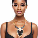 Necklace Leopard Heart Pendant Set For Women