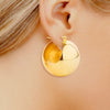 Hoop 14K Gold Large Ball Wide Earrings for Women