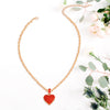 Gold Chain 3D Red Heart Necklace