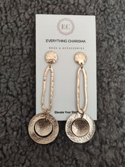 Jirina Hammered Metal Drop Earrings