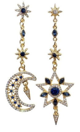 Violet Star & Moon Dangles